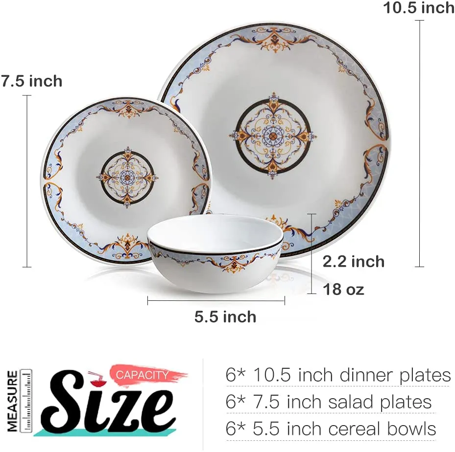 18-Piece Dinnerware Set Service for 6