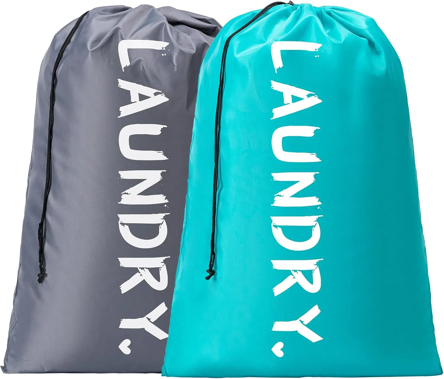 2 Pack XL Travel Laundry Bag, Machine Washable Dirty Clothes Organizer with Drawstring,Large Enough to Hold 4 Loads of Laundry, Easy Fit a Laundry Hamper or Basket Travel Essentials 24" x 36"