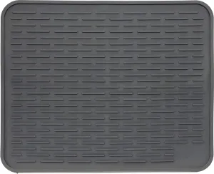22" x 18" XL Silicone Dish Drying Mat - Large Dish Drainer Mat and Trivet by LISH (Slate Grey)