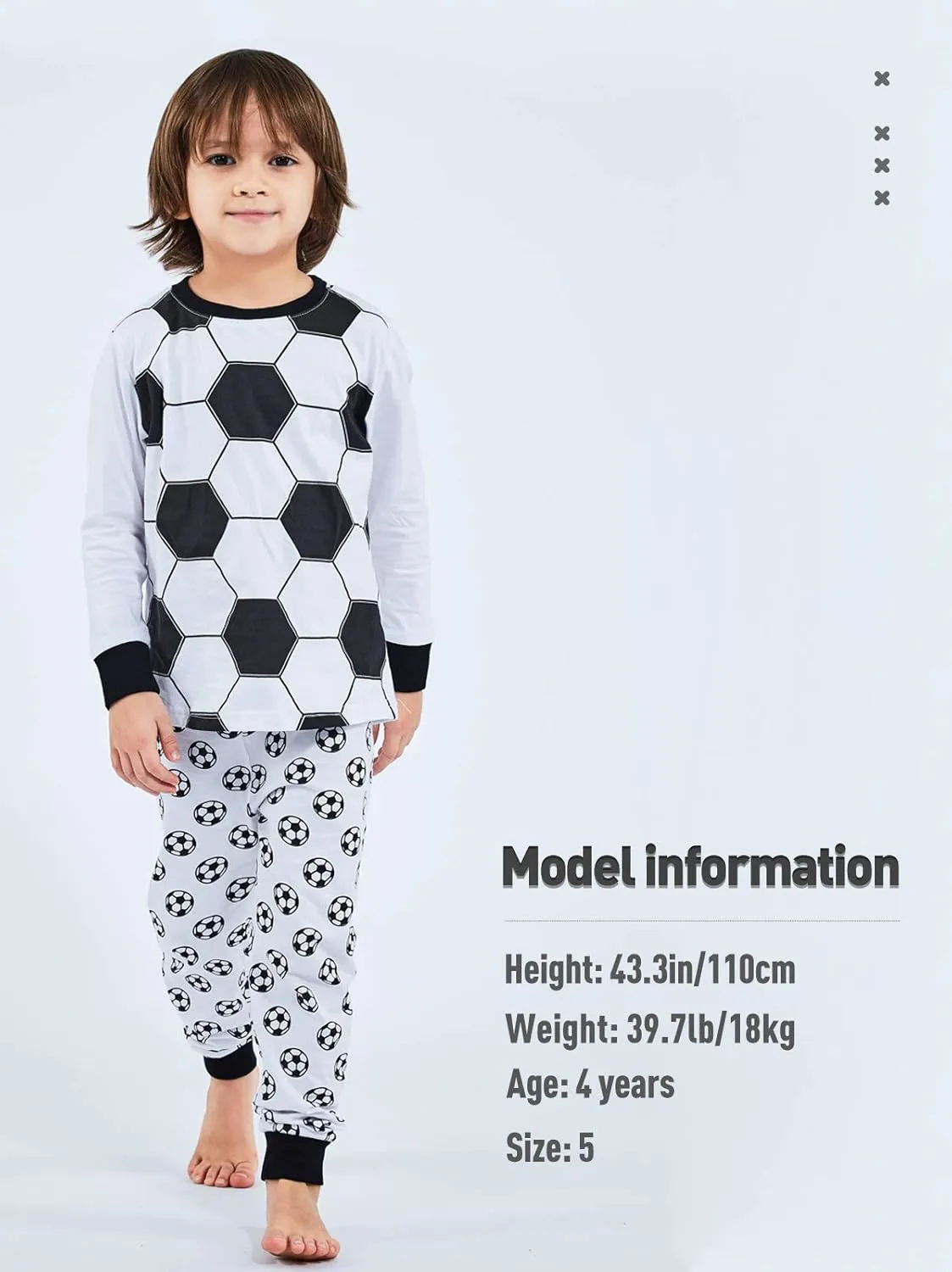 A&J DESIGN Cotton Sports Pjs for 2-14 Years Kids, 2-Piece Pajamas Set