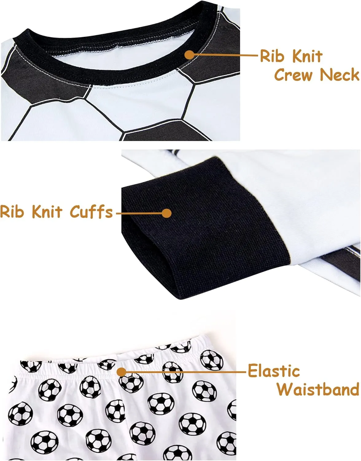 A&J DESIGN Cotton Sports Pjs for 2-14 Years Kids, 2-Piece Pajamas Set