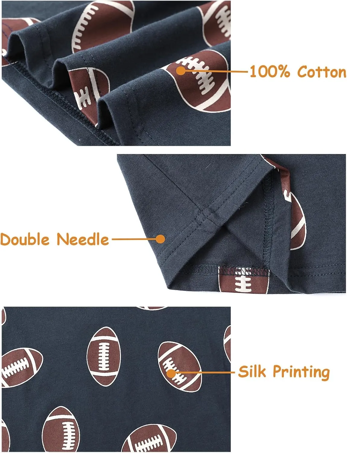 A&J DESIGN Pure Cotton Sport Pjs for 2-14 Years Kids, 2-Piece Pajamas Set
