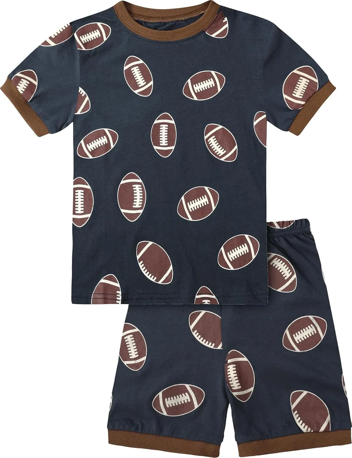 A&J DESIGN Pure Cotton Sport Pjs for 2-14 Years Kids, 2-Piece Pajamas Set