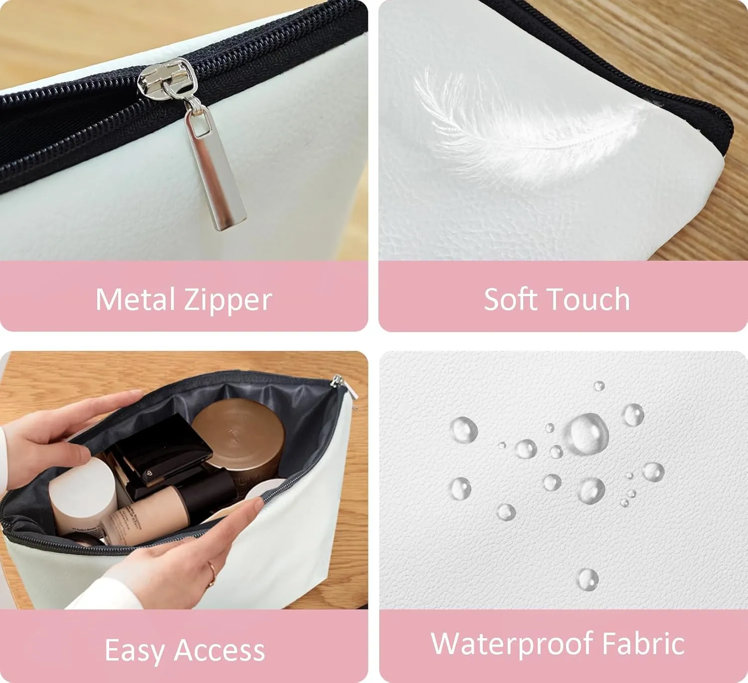 Abstract Aesthetic Plants Landscape Makeup Bag Cosmetic Bag,Vintage Flower Waves Leather Small Zipper Pouch for Purse,Cosmetic Bag Zipper Pouch for Women Teens Girl,Small Makeup Bag