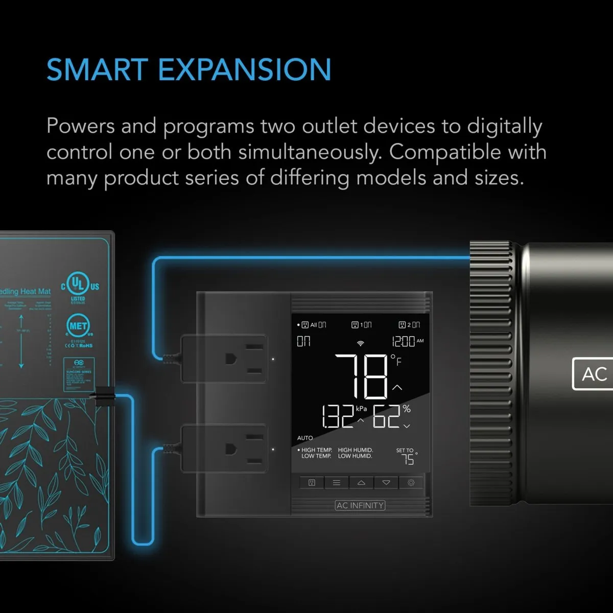 AC Infinity BLUETOOTH/WIFI Smart Outlet Controller 75 PRO