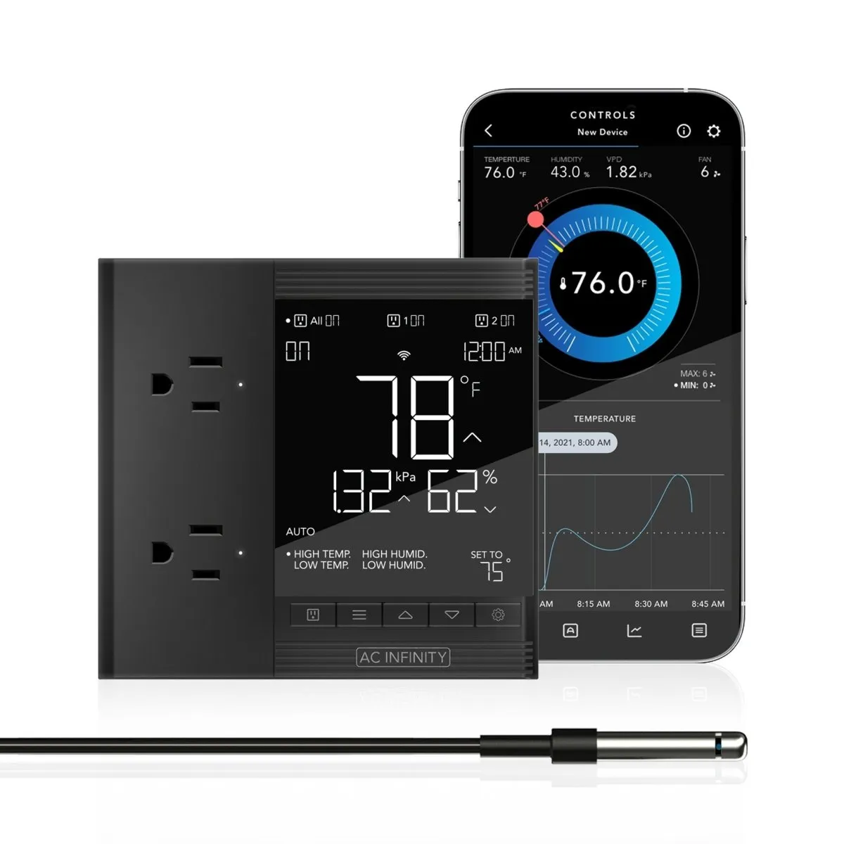 AC Infinity BLUETOOTH/WIFI Smart Outlet Controller 75 PRO