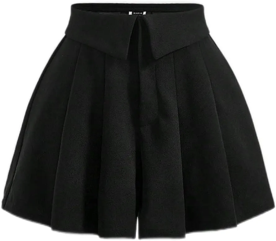 AKIOLOAS Women's Shorts Fold Pleated Wide Leg Shorts Women's Shorts Shorts for Women