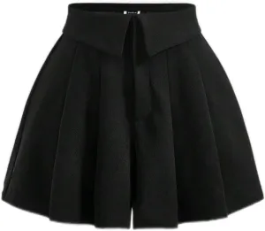 AKIOLOAS Women's Shorts Fold Pleated Wide Leg Shorts Women's Shorts Shorts for Women
