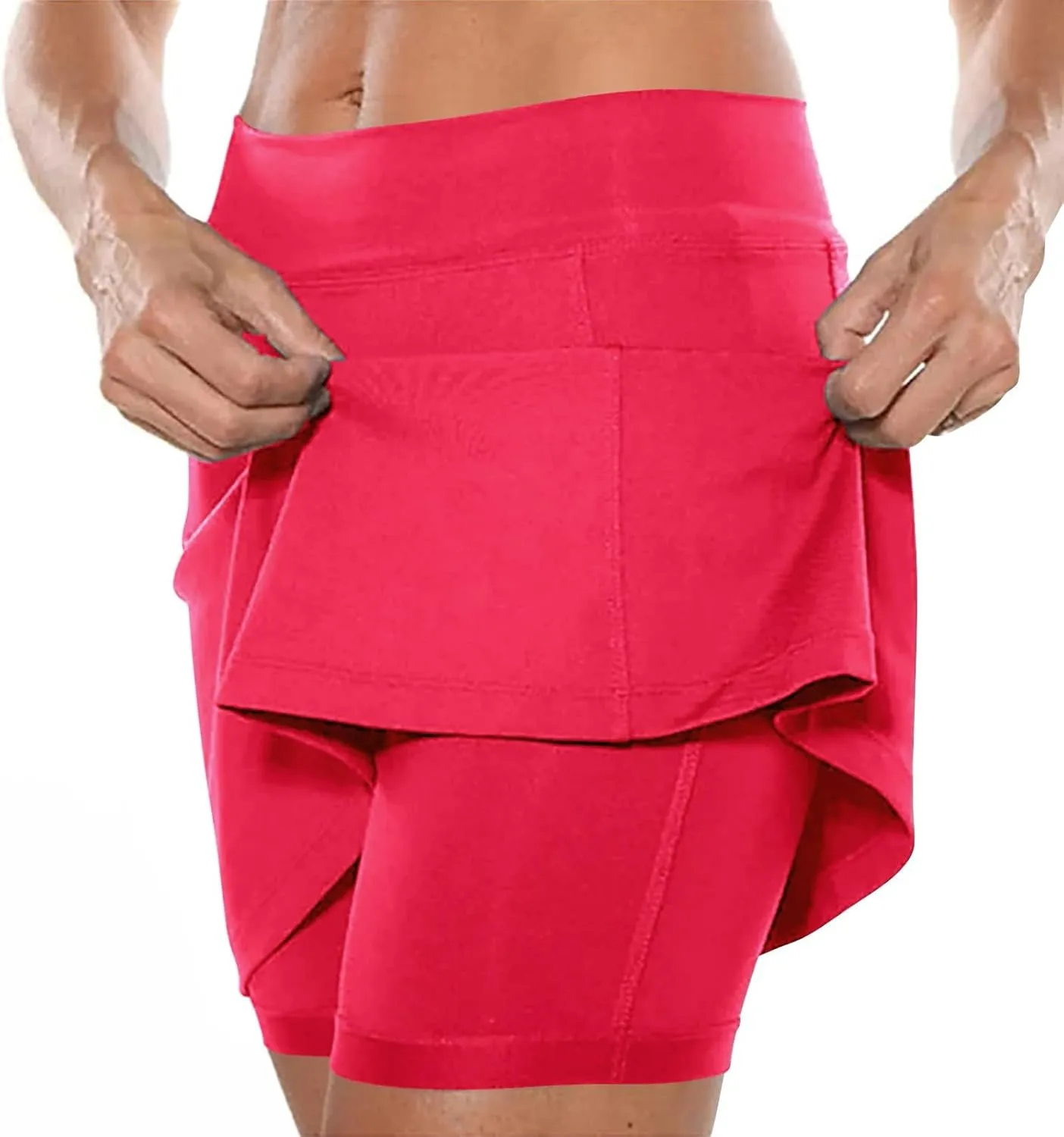 Athletic Skorts for Woman Elastic & Drawstring Tennis/Golf Skirts with Pockets Hight Waist Solid Yoga Shorts 2025