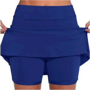 Athletic Skorts for Women Running Tennis Skirt with Shorts High Waist Tummy Control Skirts with Pocket Workout Skorts