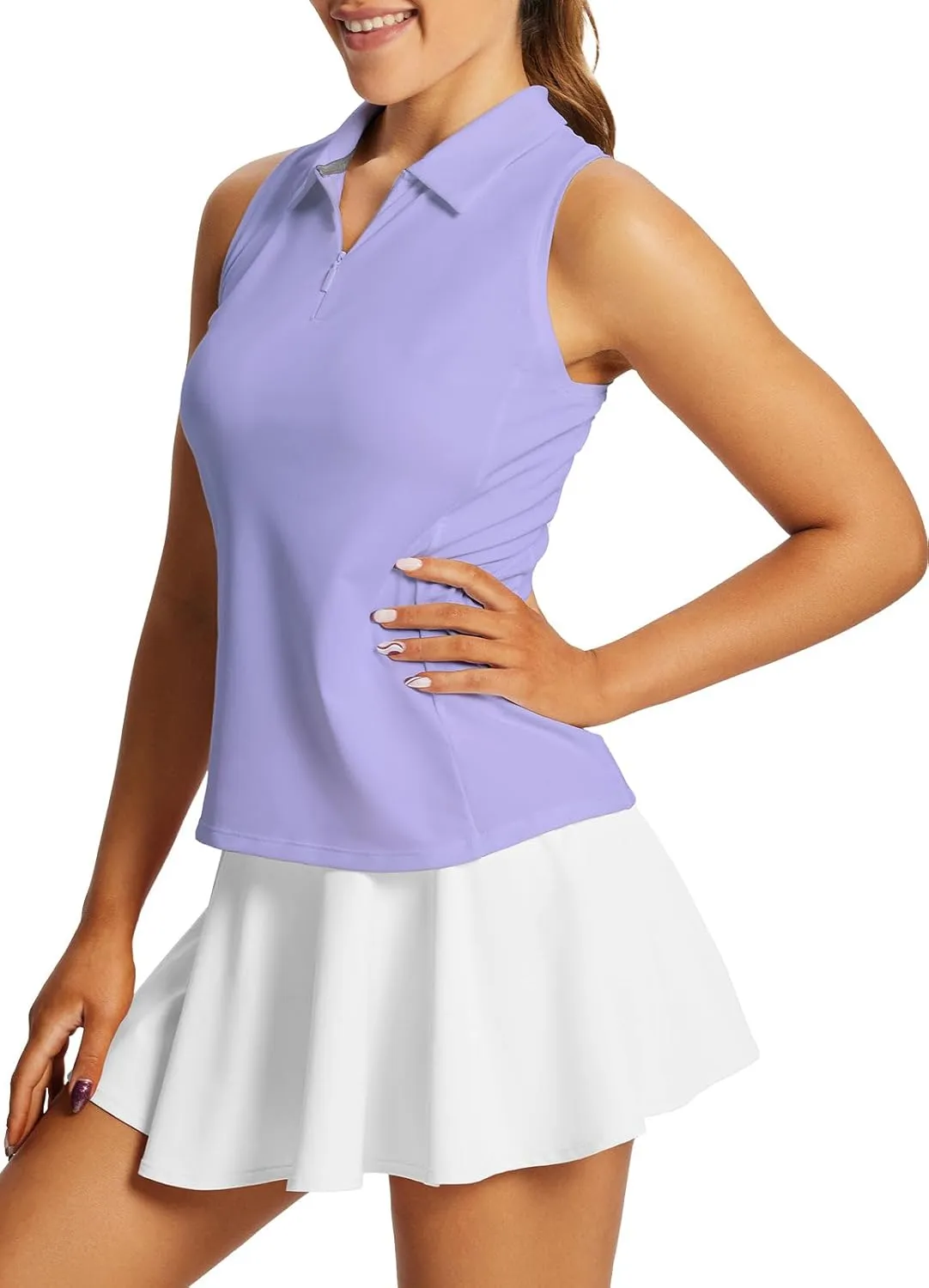 baleaf Women's Golf Shirts Tank Tops Sleeveless Tennis Polo Racerback with Collar Athletic Tanks Quick Dry