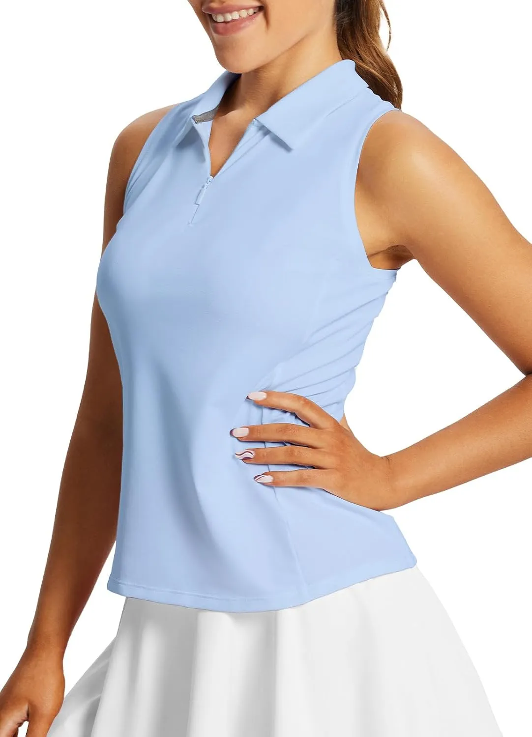 baleaf Women's Golf Shirts Tank Tops Sleeveless Tennis Polo Racerback with Collar Athletic Tanks Quick Dry