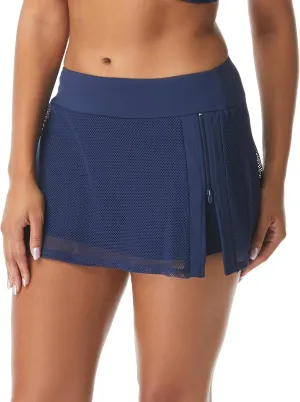 BEACH HOUSE Excel Swim Skort  Athletic Swimsuit Shorts Under Zip Skirt