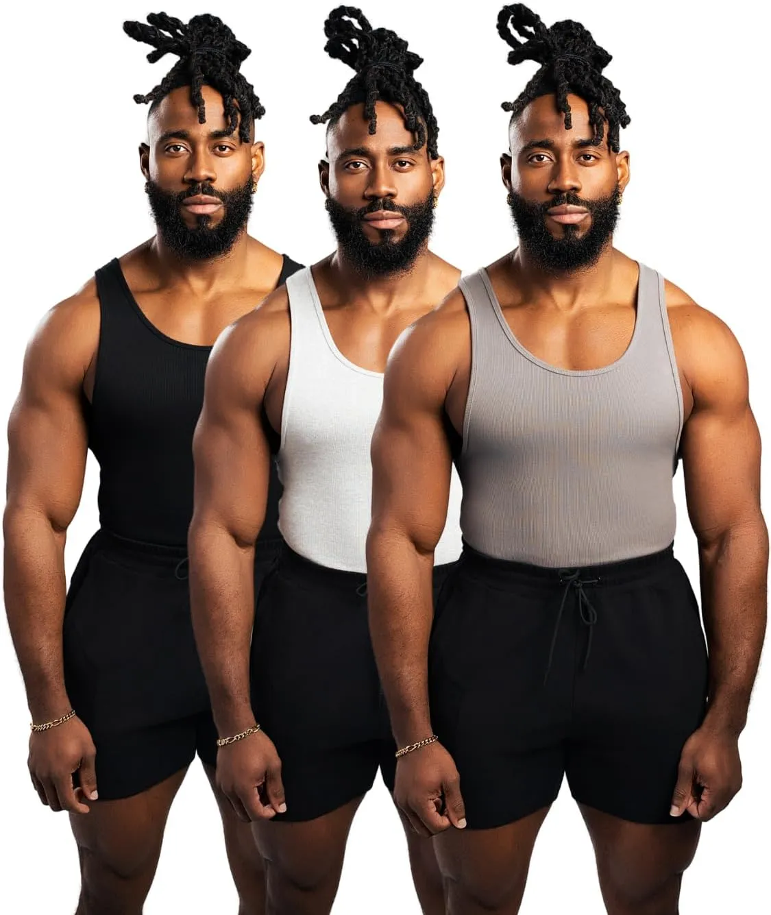 Beaters, Men's Tank Tops, Cotton Spandex Blend Tanks for Men, Comfortable, Durable Ribbed Fabric, Please Size UP