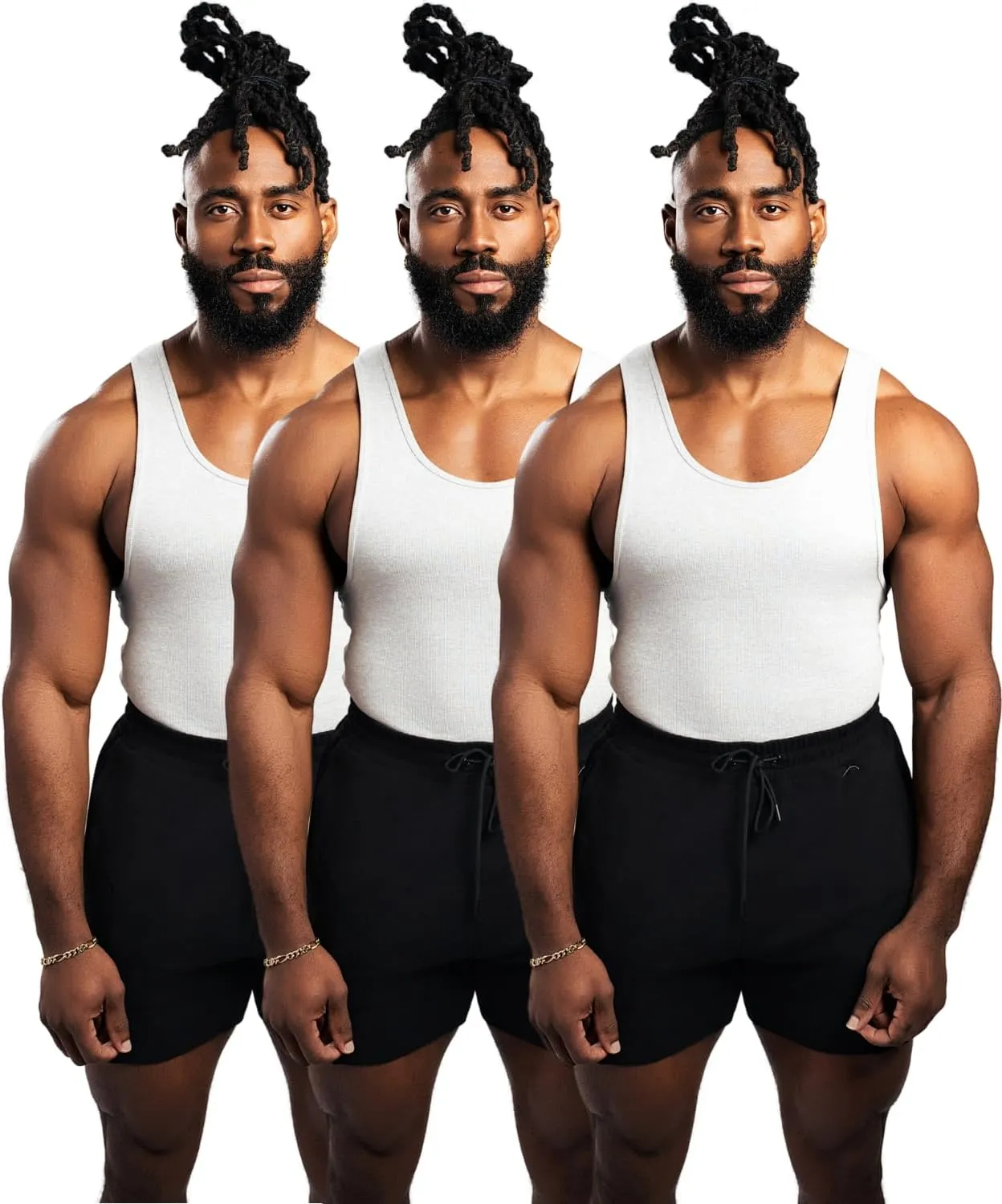Beaters, Men's Tank Tops, Cotton Spandex Blend Tanks for Men, Comfortable, Durable Ribbed Fabric, Please Size UP