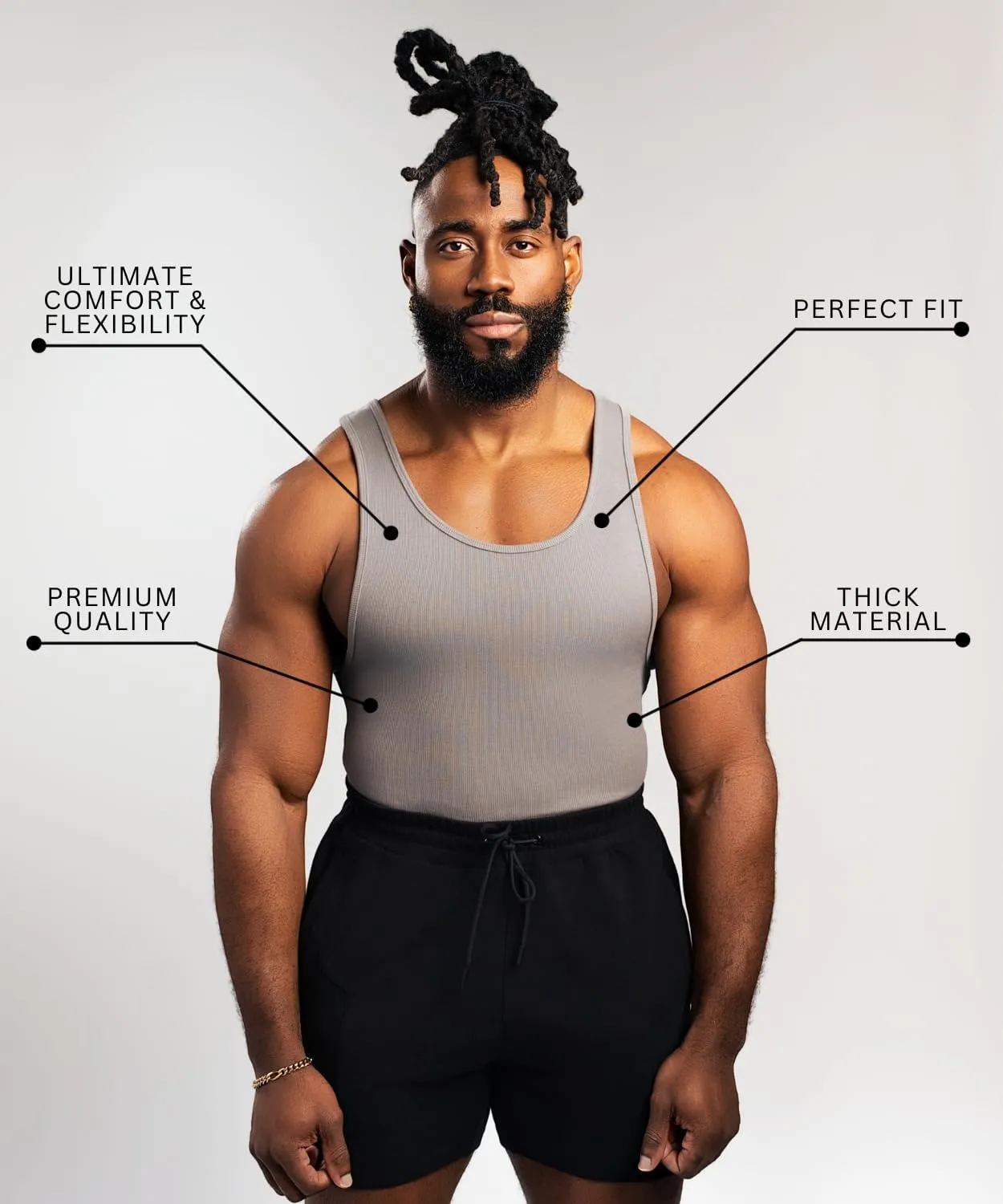Beaters, Men's Tank Tops, Cotton Spandex Blend Tanks for Men, Comfortable, Durable Ribbed Fabric, Please Size UP