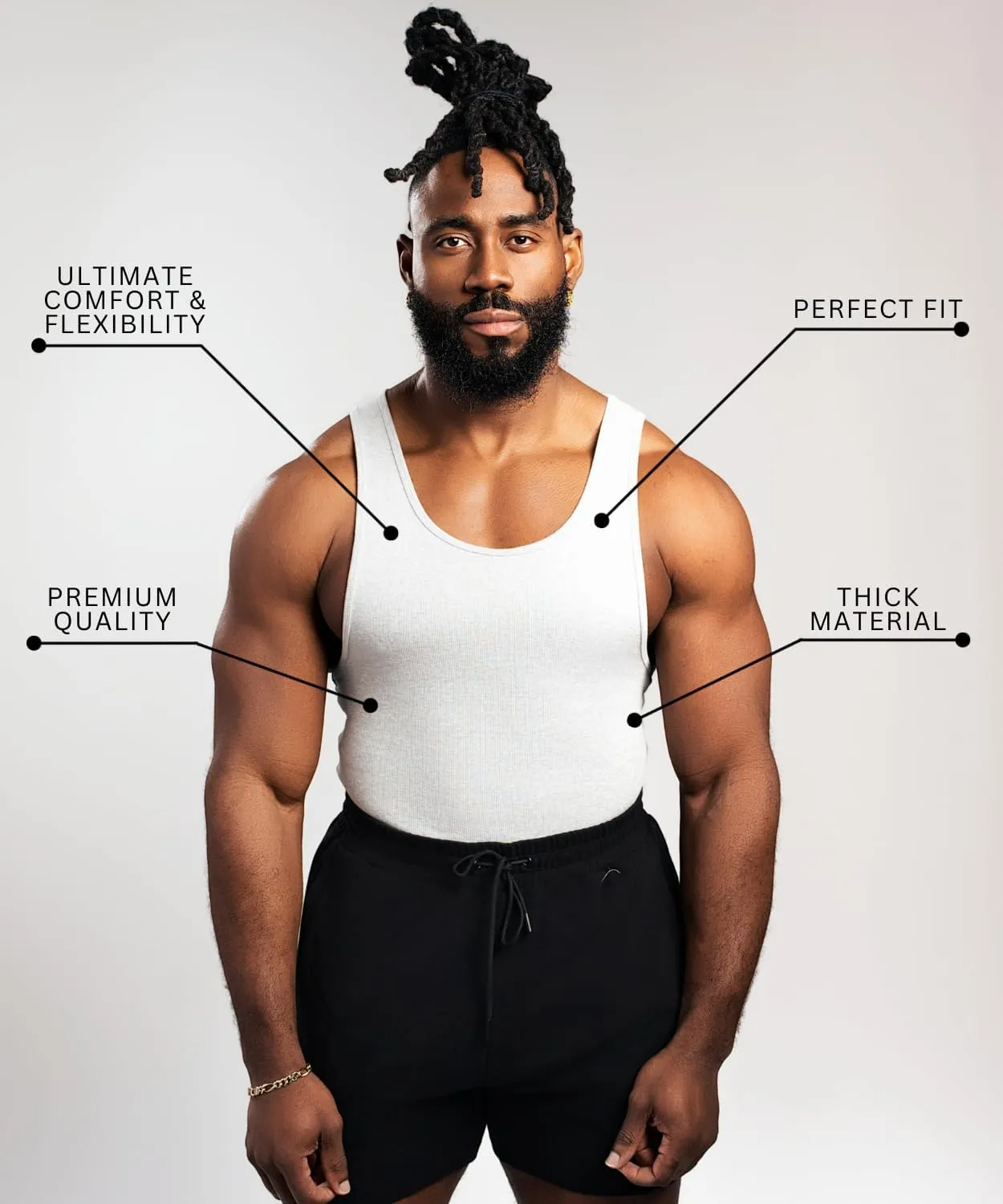 Beaters, Men's Tank Tops, Cotton Spandex Blend Tanks for Men, Comfortable, Durable Ribbed Fabric, Please Size UP