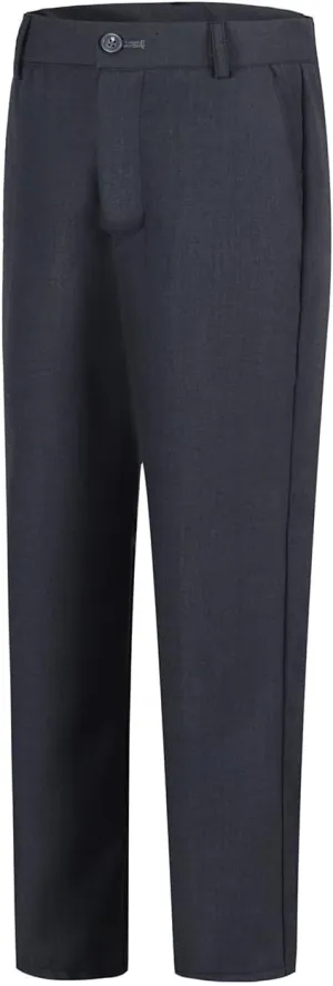 Boys' Flat Front Dress Pants Adjustable Waist School Uniforms Pants