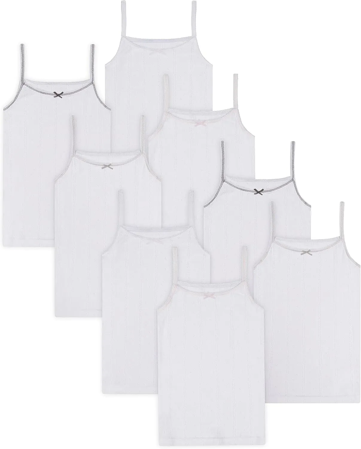 Buyless Fashion Girls Tank Tops - Sleeveless Cami Tanks Cotton Undershirts for Dance Gymnastics, Kids & Toddler Size (8 Pack)
