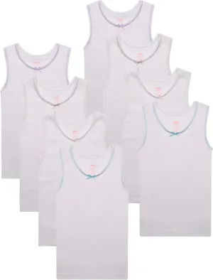 Buyless Fashion Girls Tank Tops - Sleeveless Cami Tanks Cotton Undershirts for Dance Gymnastics, Kids & Toddler Size (8 Pack)