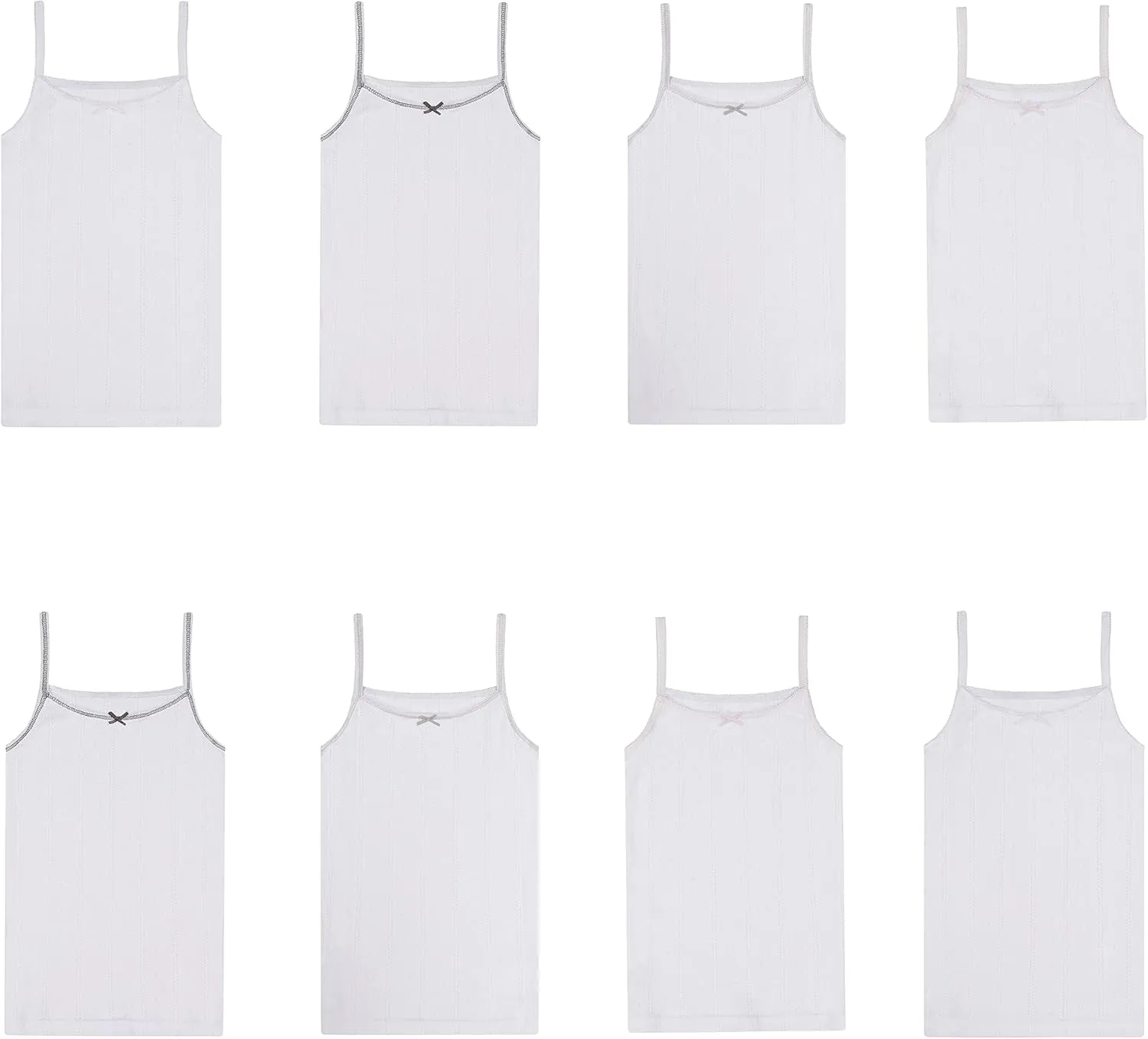 Buyless Fashion Girls Tank Tops - Sleeveless Cami Tanks Cotton Undershirts for Dance Gymnastics, Kids & Toddler Size (8 Pack)