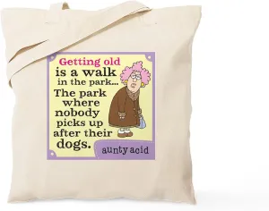 CafePress Aunty Acid: Getting Old Tote Bag Reusable Natural Beige Canvas Shopping Bag