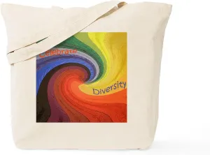 CafePress Diversity Square Tote Bag Reusable Natural Beige Canvas Shopping Bag