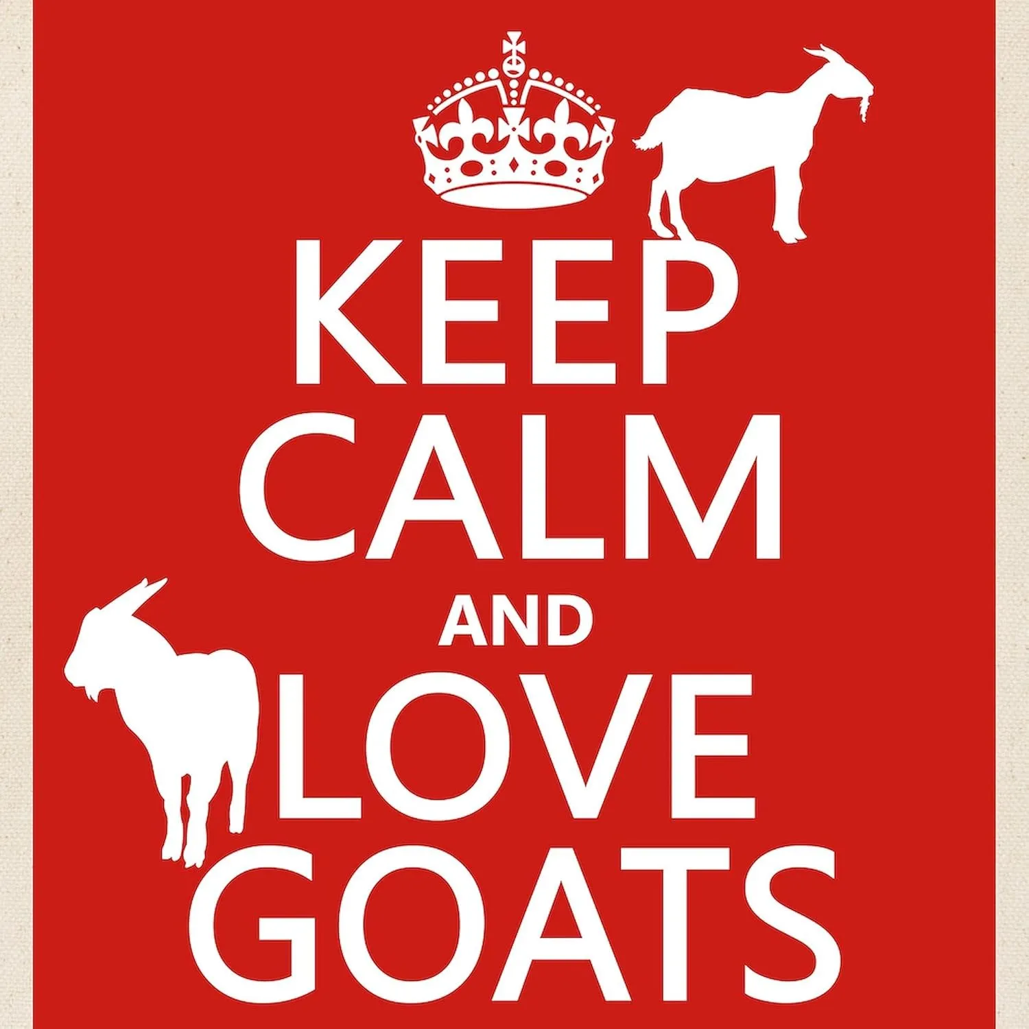 CafePress Keep Calm And Love Goats Tote Bag Reusable Natural Beige Canvas Shopping Bag