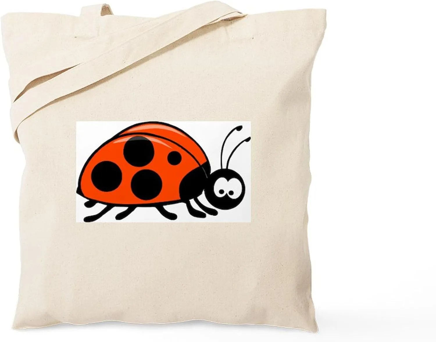 CafePress Ladybug Tote Bag Reusable Natural Beige Canvas Shopping Bag