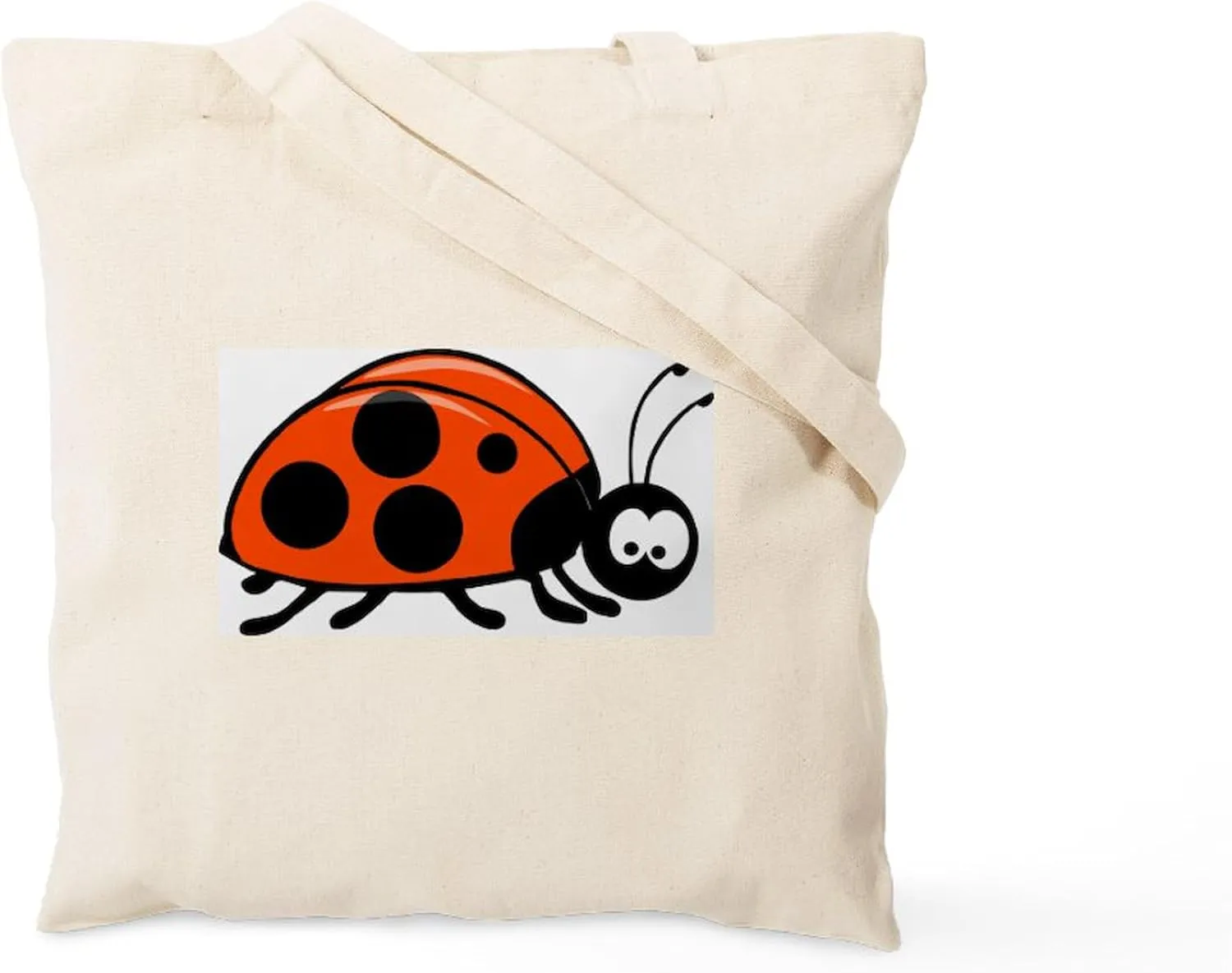 CafePress Ladybug Tote Bag Reusable Natural Beige Canvas Shopping Bag