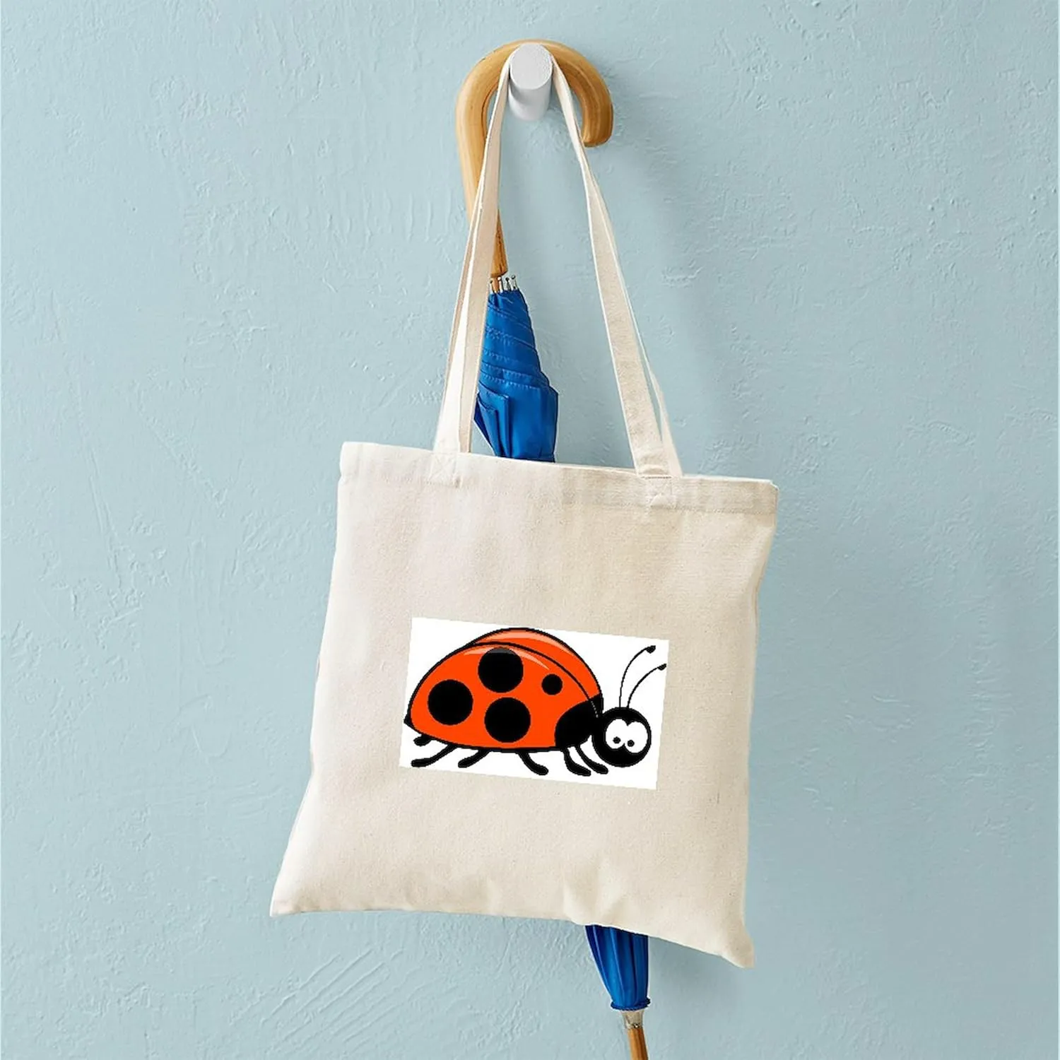 CafePress Ladybug Tote Bag Reusable Natural Beige Canvas Shopping Bag