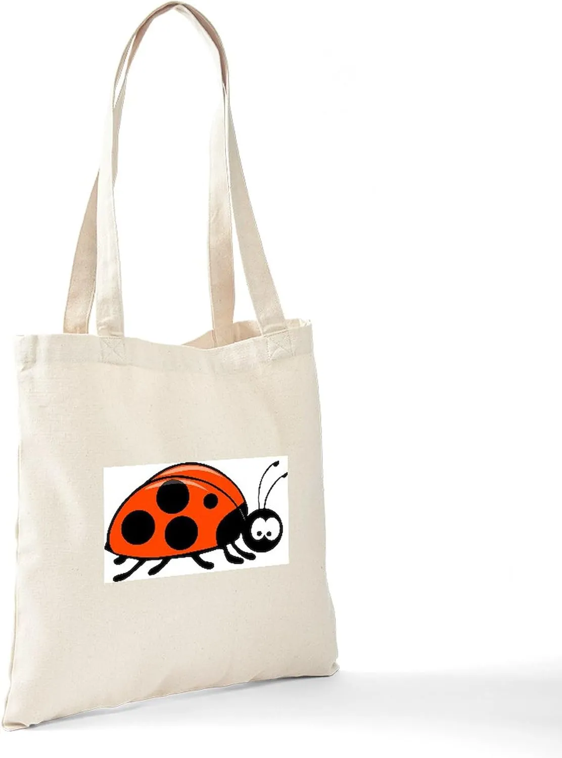 CafePress Ladybug Tote Bag Reusable Natural Beige Canvas Shopping Bag