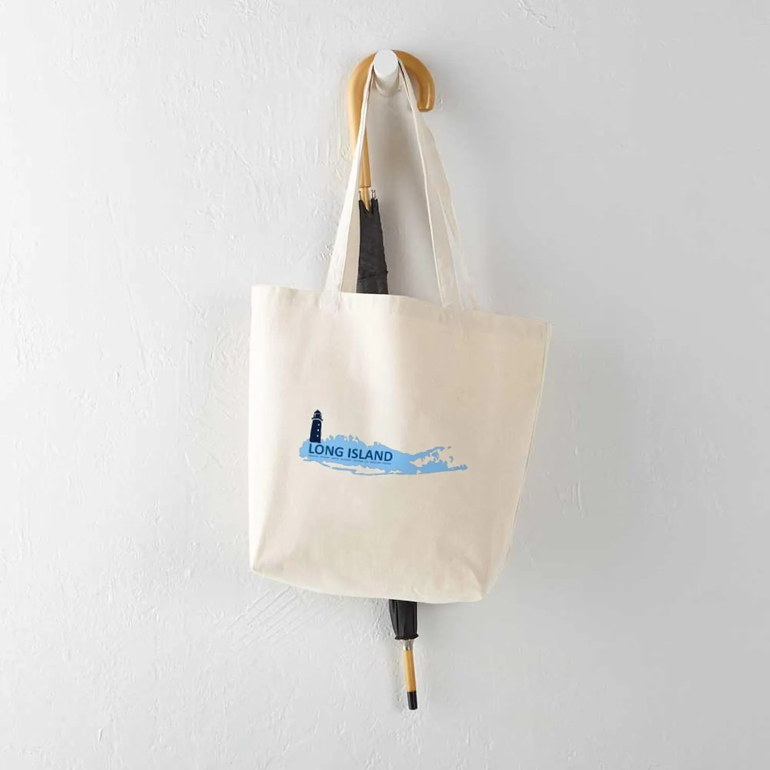 CafePress Long Island New York. Tote Bag Reusable Natural Beige Canvas Shopping Bag