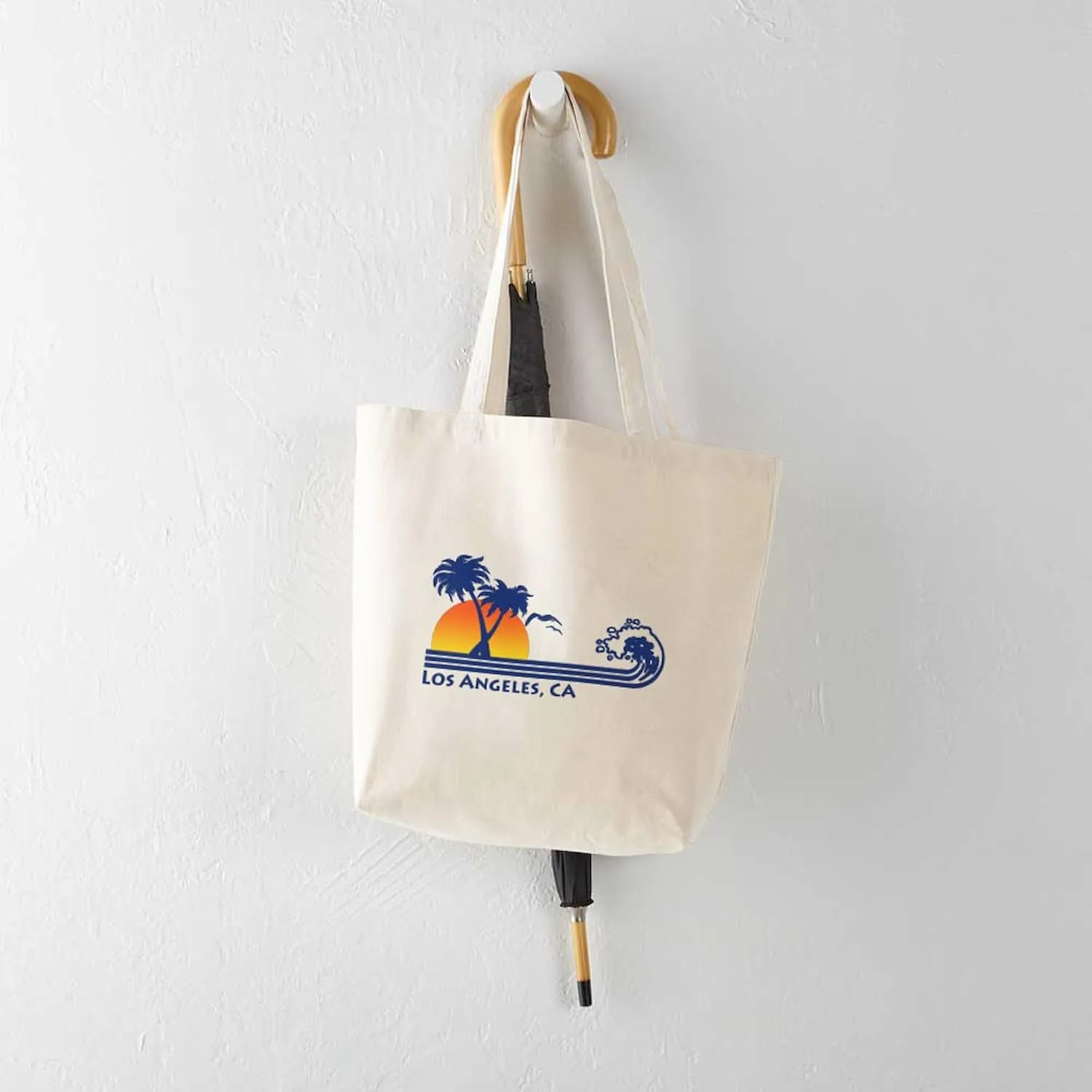 CafePress Los Angeles, CA Tote Bag Reusable Natural Beige Canvas Shopping Bag