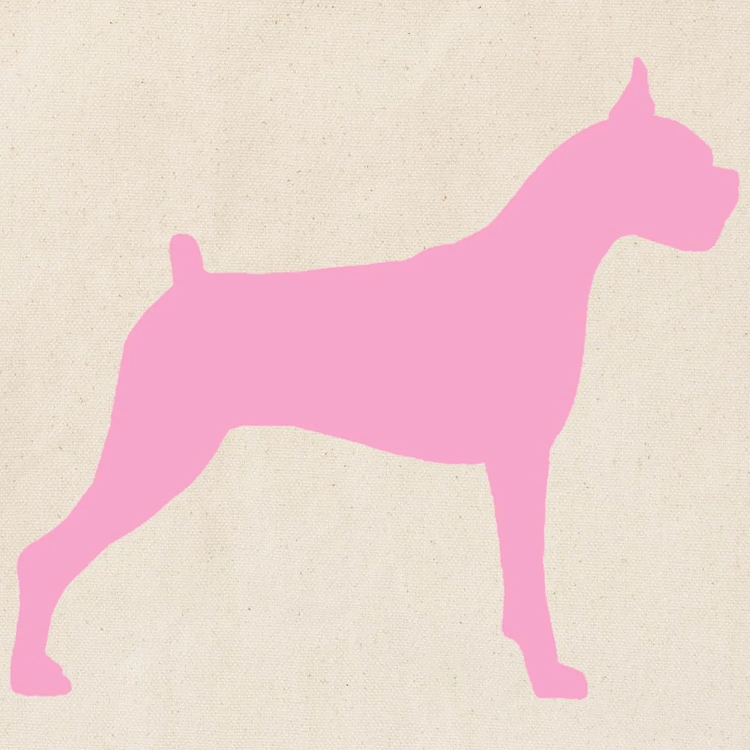 CafePress Pink Boxer Dog Tote Bag Reusable Natural Beige Canvas Shopping Bag