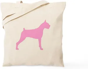 CafePress Pink Boxer Dog Tote Bag Reusable Natural Beige Canvas Shopping Bag