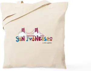 CafePress San Francisco Tote Bag Reusable Natural Beige Canvas Shopping Bag