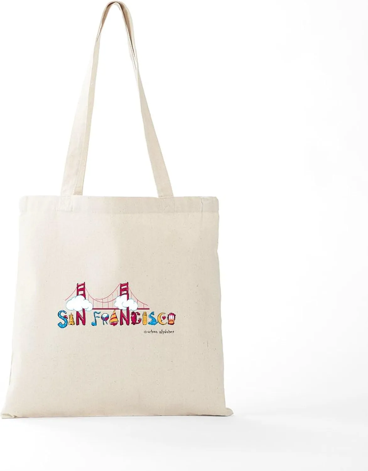 CafePress San Francisco Tote Bag Reusable Natural Beige Canvas Shopping Bag