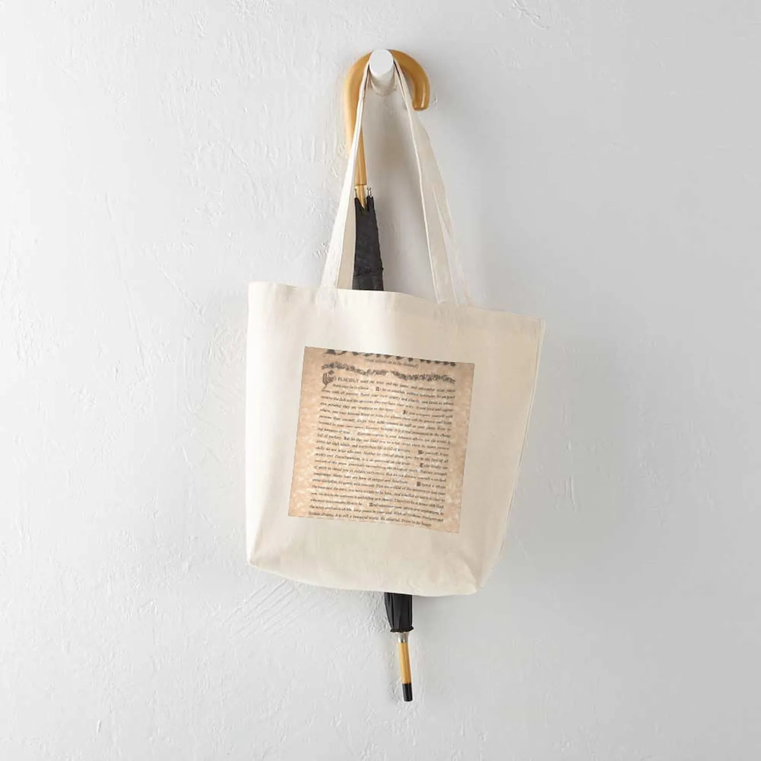 CafePress The Desiderata Poem By Max Ehrmann Tote Bag Reusable Natural Beige Canvas Shopping Bag