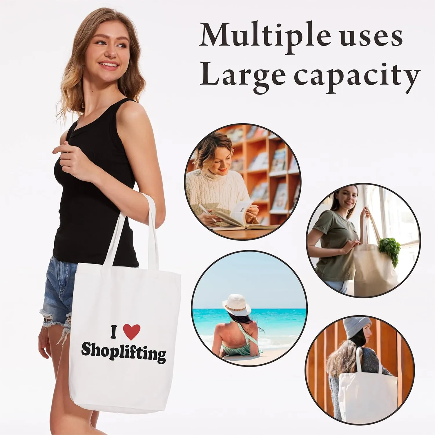 Canvas Tote Bag For Women,A