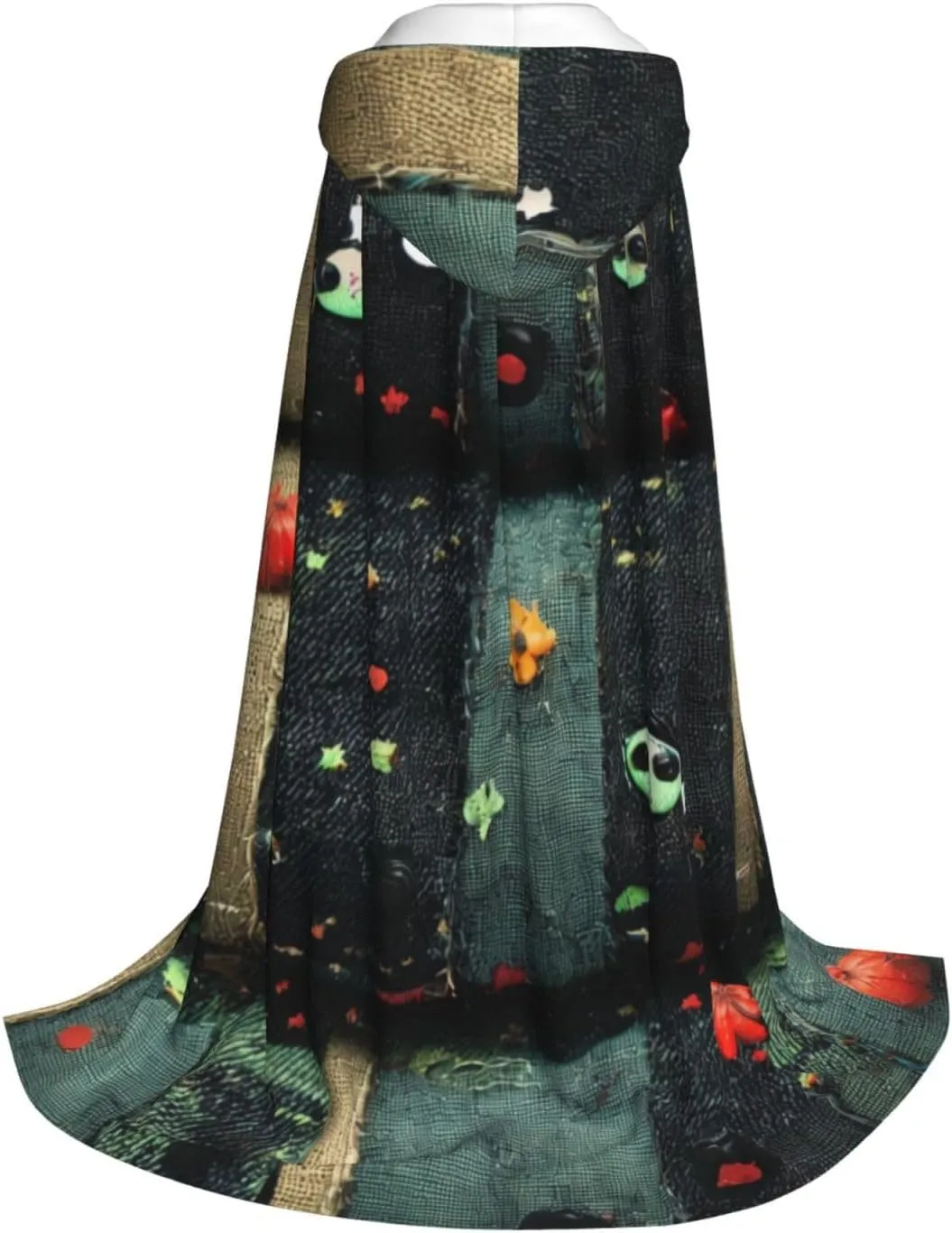 Cartoon Strips Halloween Cape For Teenagers, Hooded Cloak Long Cape Costume Cloak For Party Or Cosplay