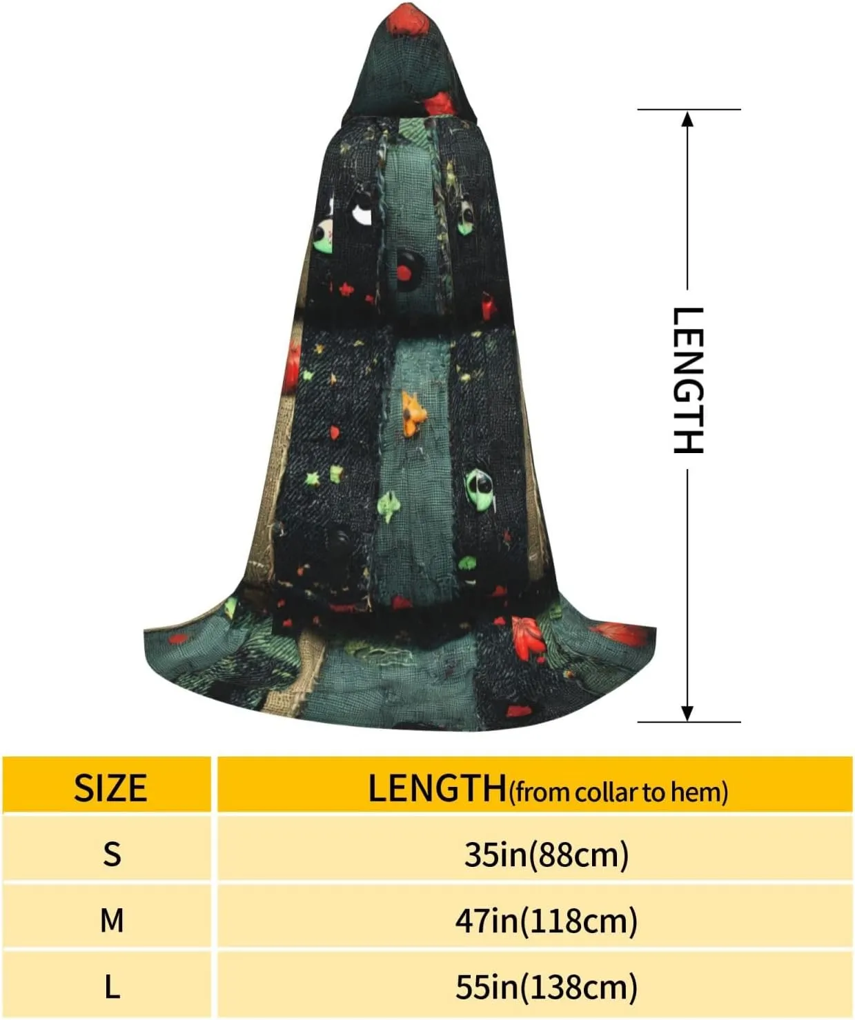 Cartoon Strips Halloween Cape For Teenagers, Hooded Cloak Long Cape Costume Cloak For Party Or Cosplay