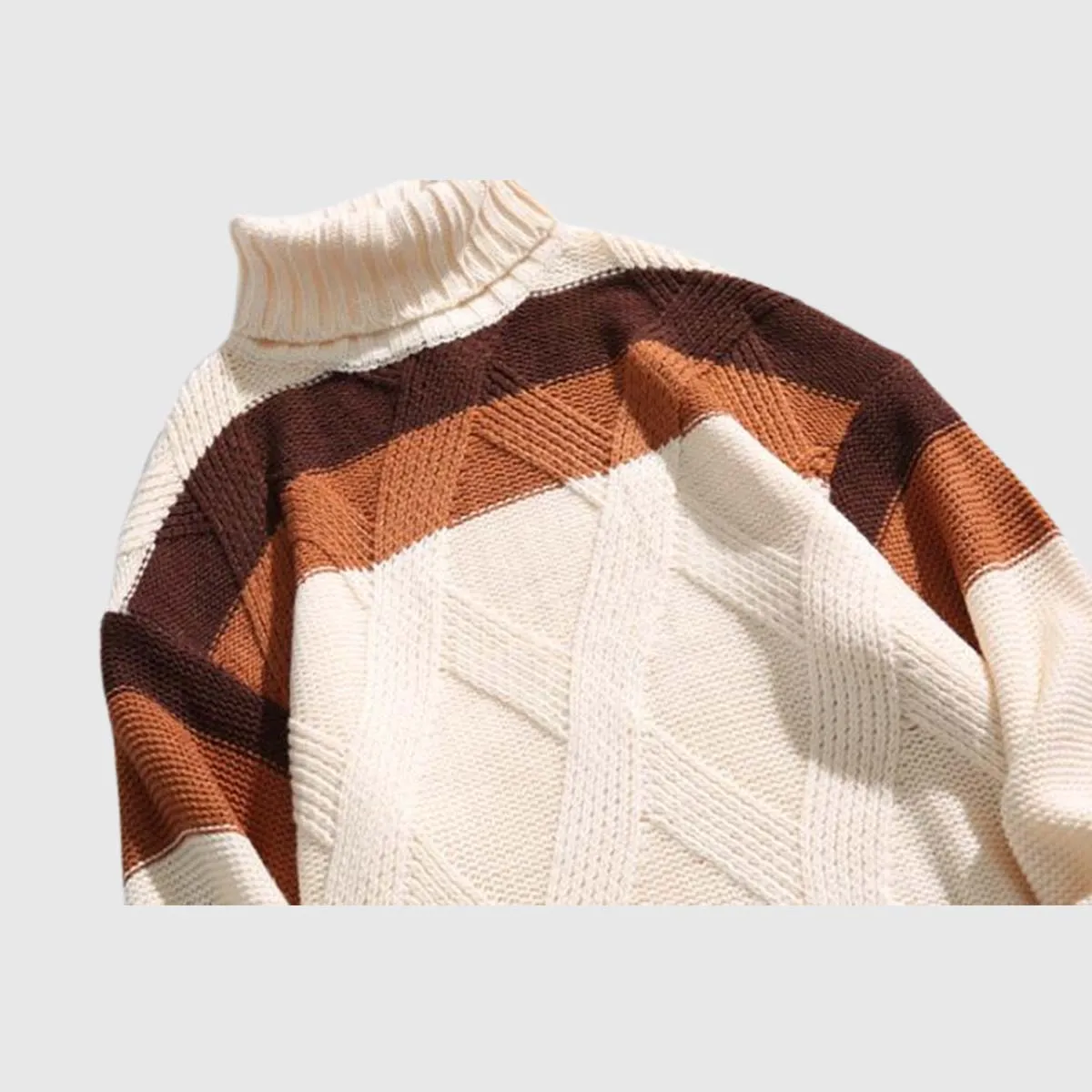 Colorblock Turtleneck Sweater