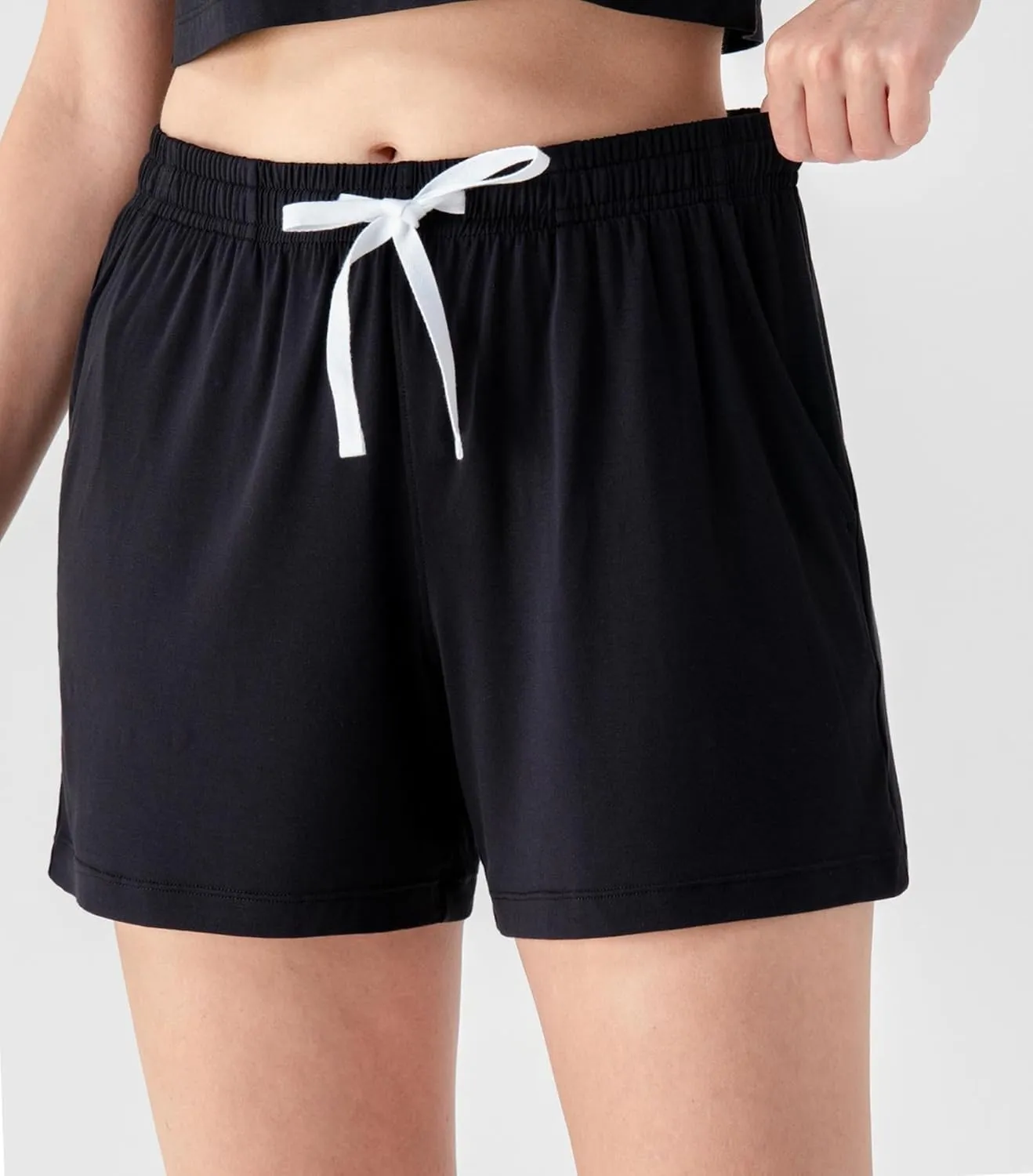 DAVID ARCHY 2-Pack Women Pajama Shorts Viscose Made from Bamboo Sleep Shorts Lounge Comfy Soft Pj Bottoms with Pockets