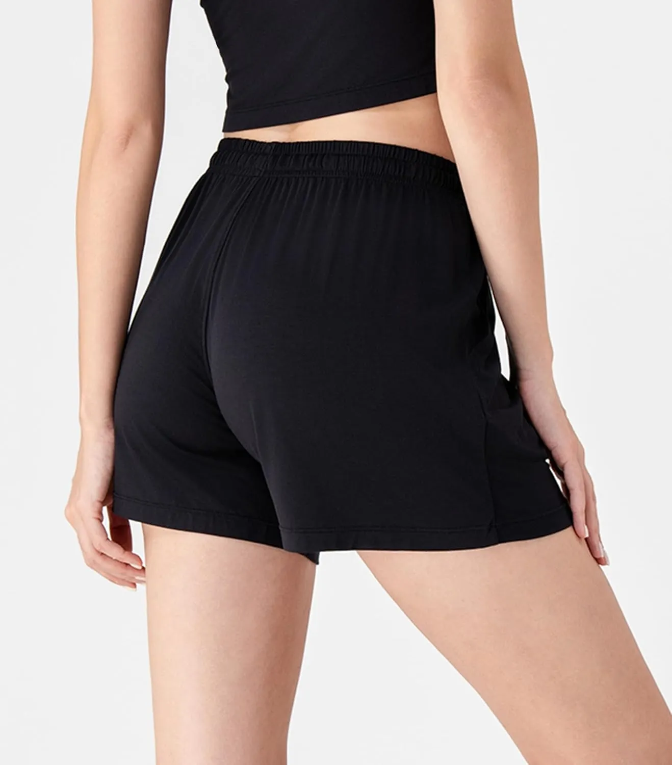 DAVID ARCHY 2-Pack Women Pajama Shorts Viscose Made from Bamboo Sleep Shorts Lounge Comfy Soft Pj Bottoms with Pockets