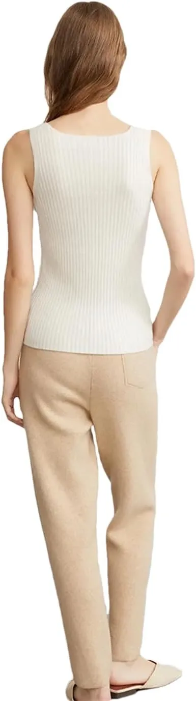 DBFBDTU Camisole Tops for Women Women Tanks Cashmere Elastic Tank Top Cami Square Neck Knit Camis Camisole