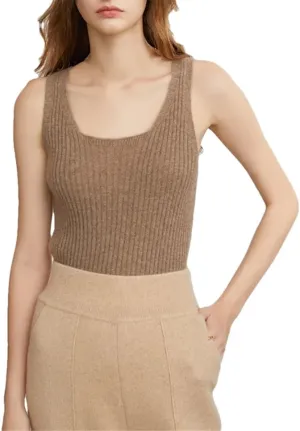 DBFBDTU Camisole Tops for Women Women Tanks Cashmere Elastic Tank Top Cami Square Neck Knit Camis Camisole