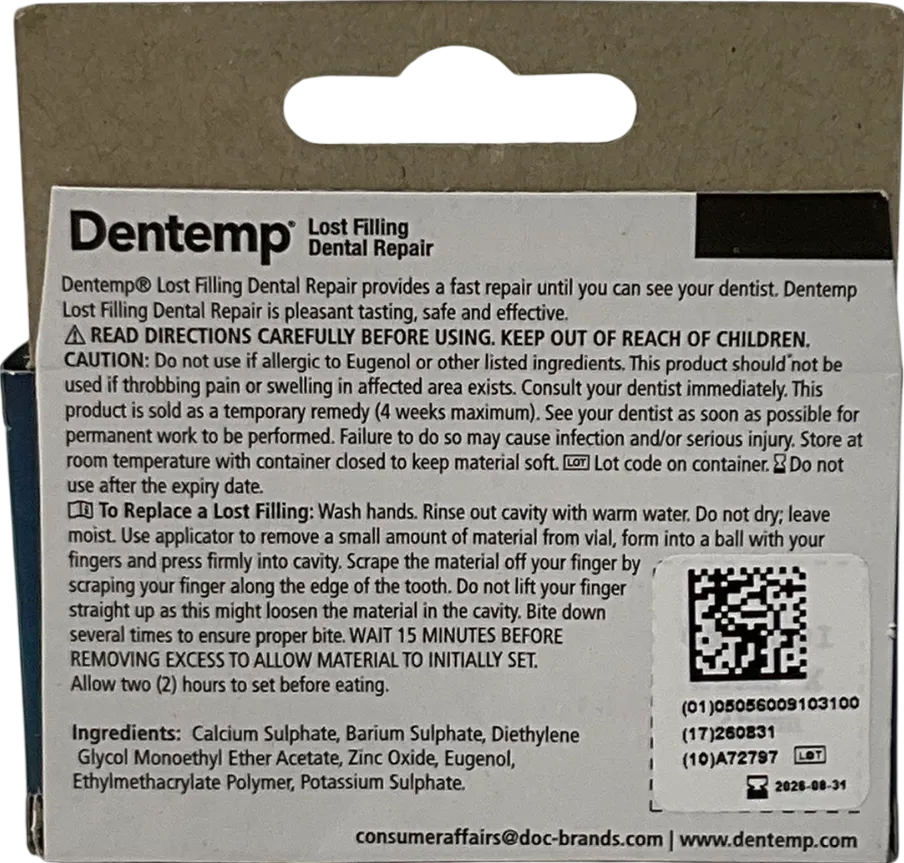 dentemp Lost Filling Dental Repair Kit 2.2g