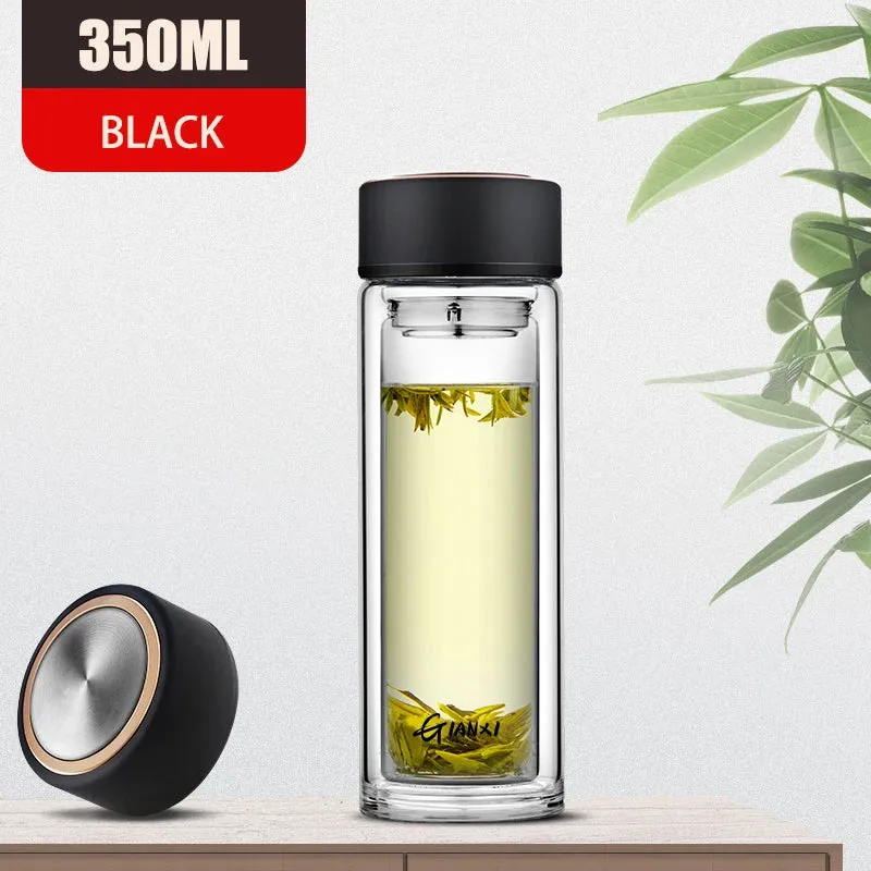 Double Layer Glass Cup with Tea Filter
