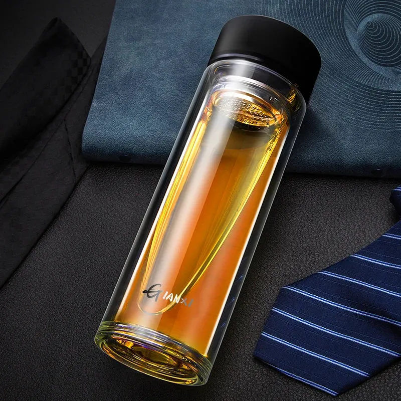 Double Layer Glass Cup with Tea Filter